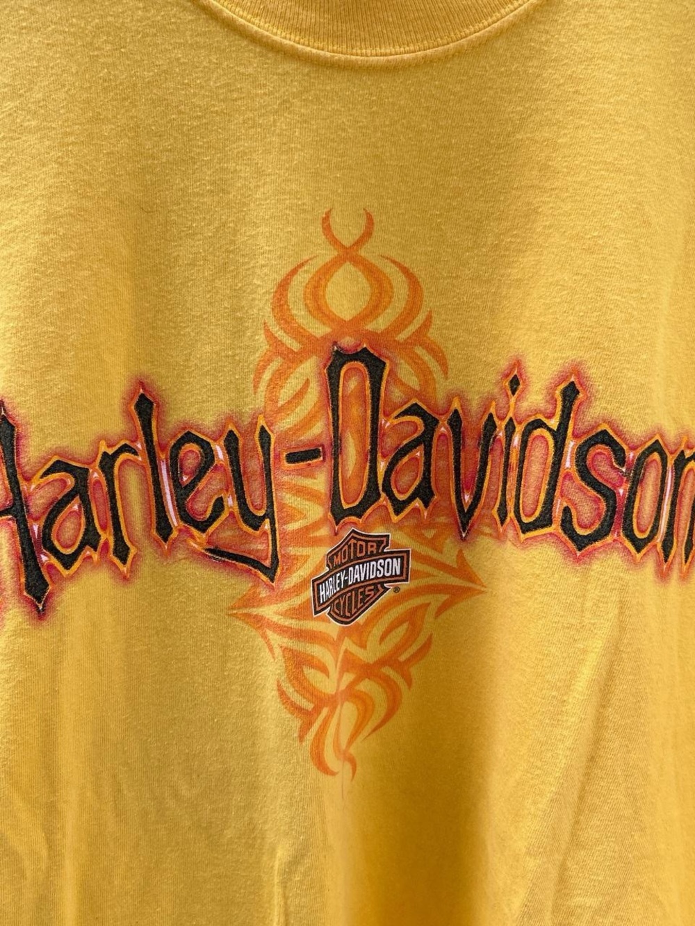 Vintage 2004 Harley Davidson Biggs Oceanside CA Yellow T Shirt XL - Picture 2 of 6
